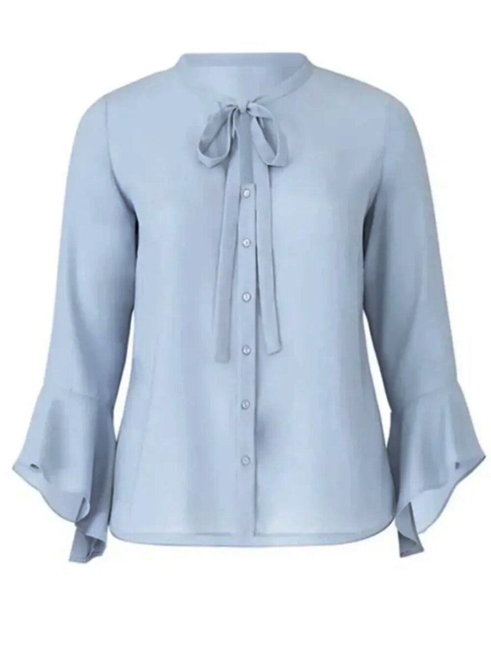 Junarose Periwinkle Blue Bell Sleeve Bow Evelina Blouse 46 EU Fantasy Labyrinth